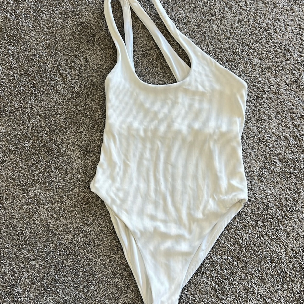 L Space Phoebe Classic One-Shoulder Rib One-Piece Swimsuit